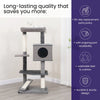 4-Level 49" Linen & Plush Cat Tree with Natural Sisal Scratchers, Spacious Condo