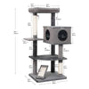 4-Level 49" Linen & Plush Cat Tree with Natural Sisal Scratchers, Spacious Condo