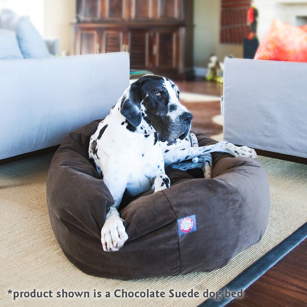 Majestic Pet 40 Inch Suede Calming Dog Bed Washable 40x29x9 (Inch) Stone