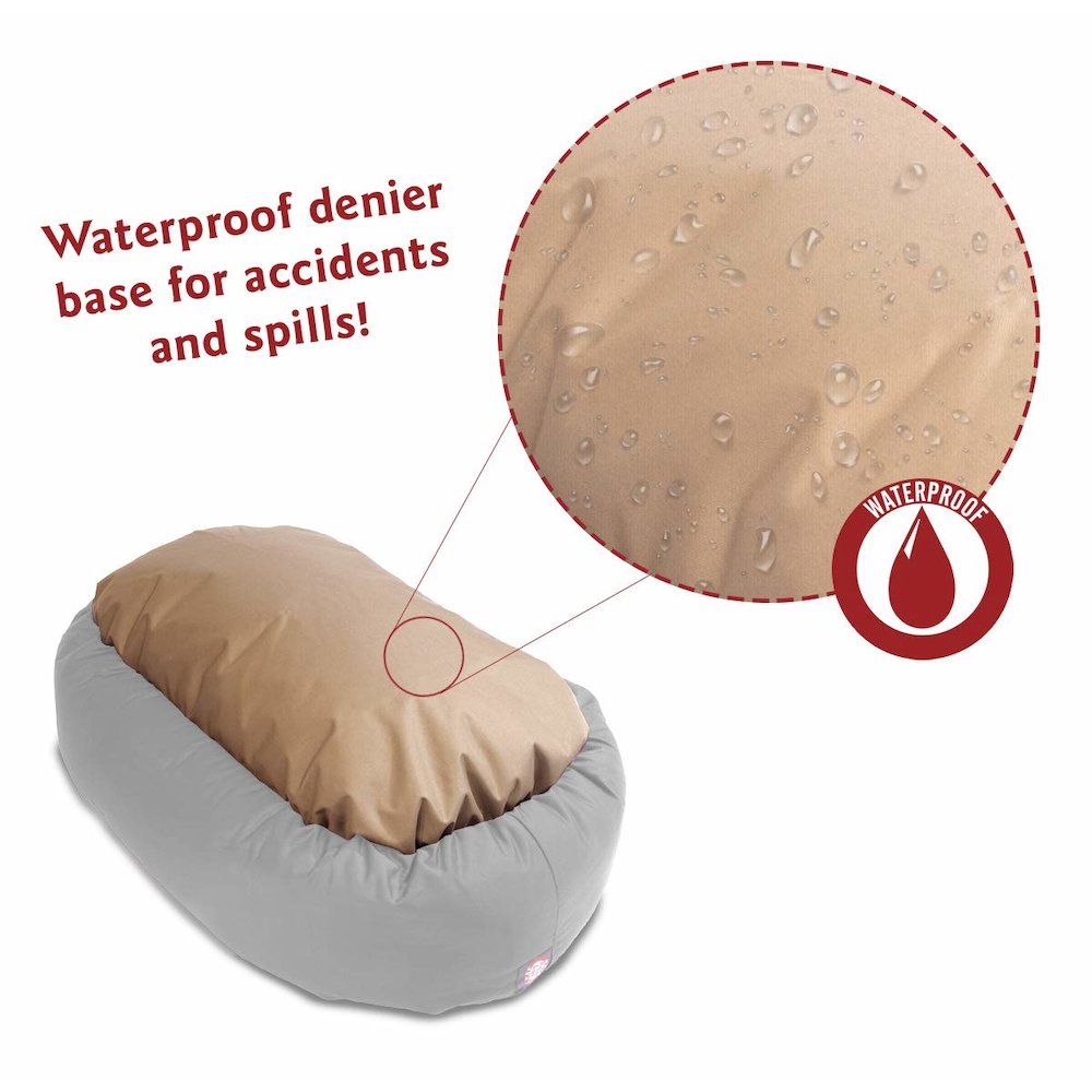Majestic Pet 40 Inch Suede Calming Dog Bed Washable 40x29x9 (Inch) Stone