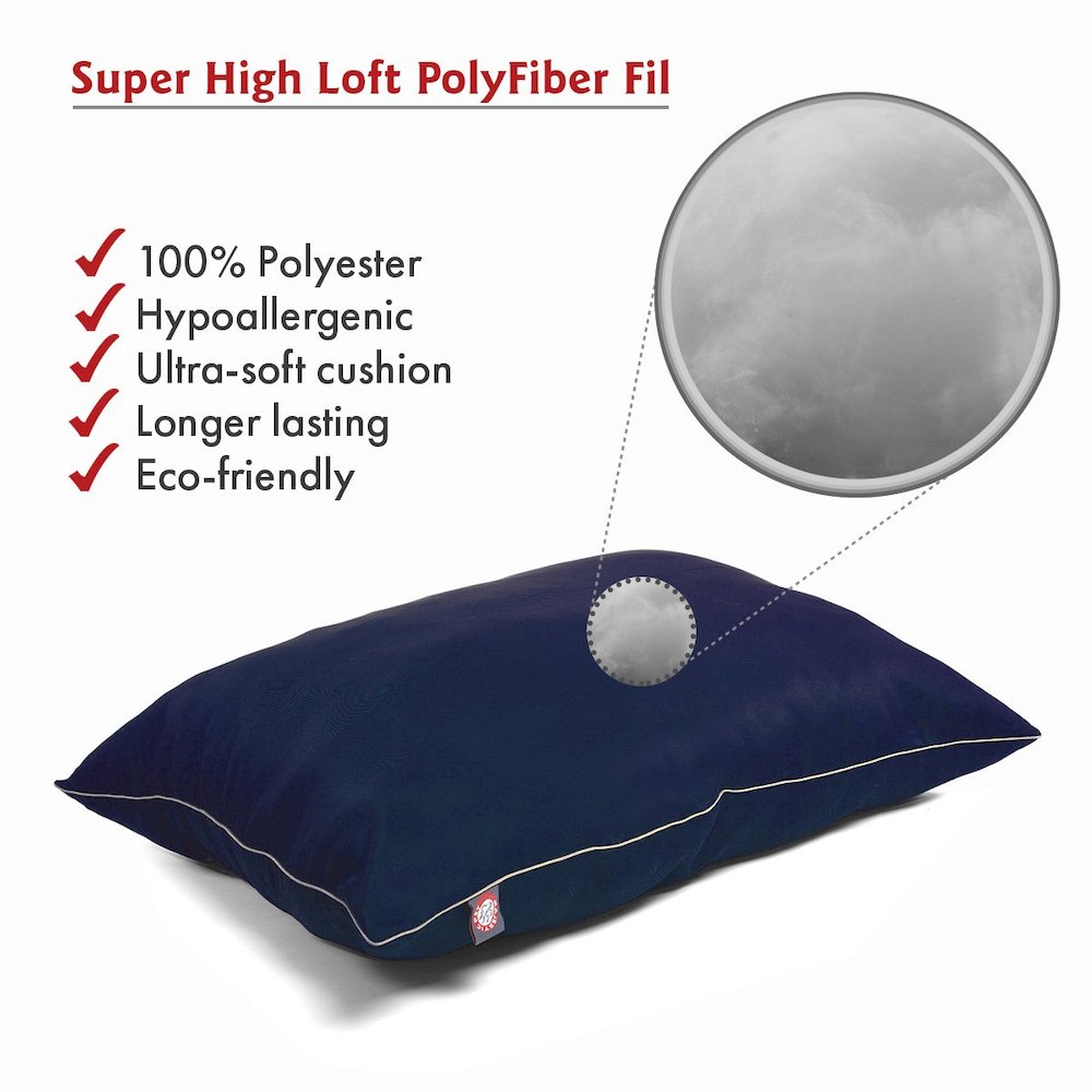 Majestic Pet Rectangle Large Dog Bed Washable 46 x 35 Solid Blue