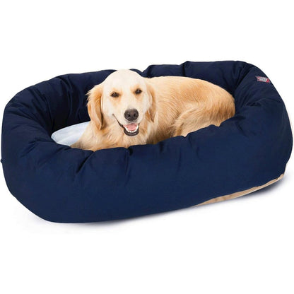 Majestic Pet 40 Inch Poly-Cotton Sherpa Calming Dog Bed Washable 40x29x9 Navy