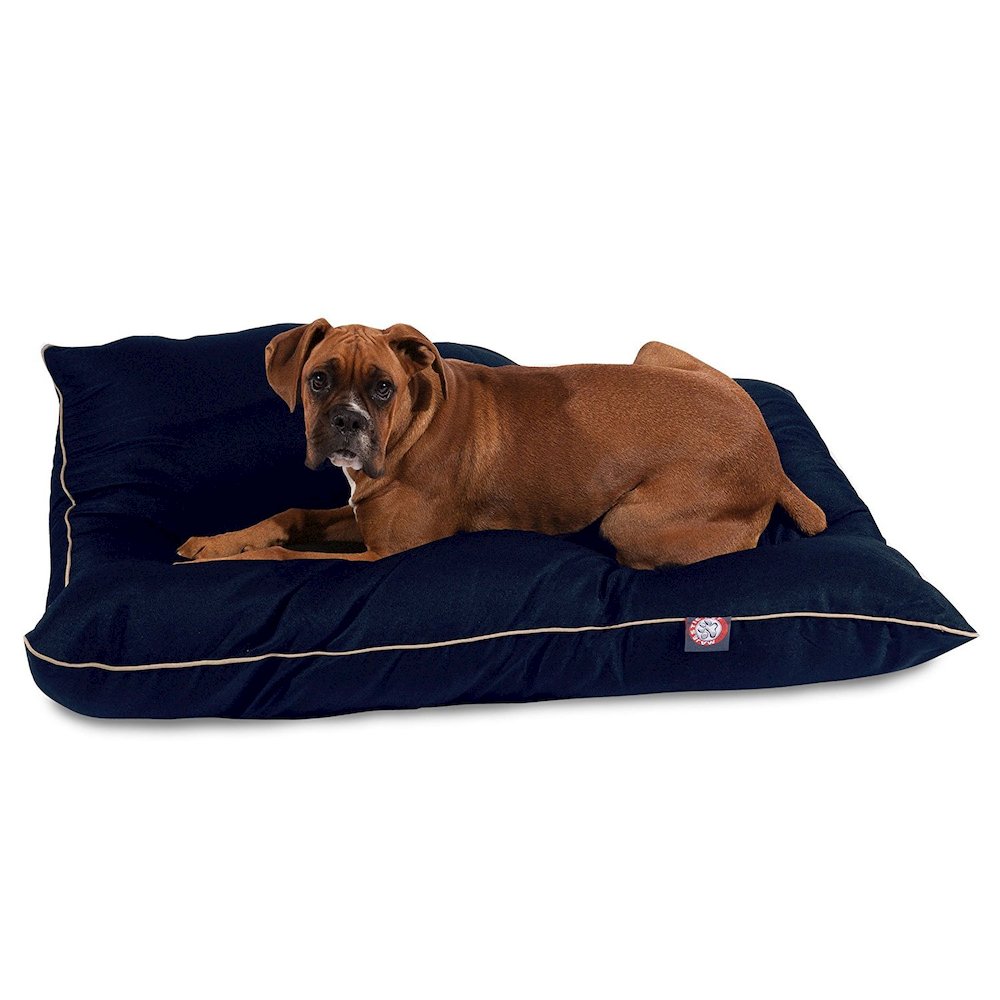 Majestic Pet Rectangle Large Dog Bed Washable 46 x 35 Solid Blue