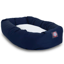 Majestic Pet 40 Inch Poly-Cotton Sherpa Calming Dog Bed Washable 40x29x9 Navy