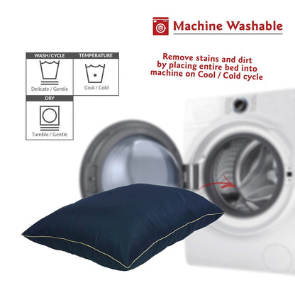 Majestic Pet Rectangle Large Dog Bed Washable 46 x 35 Solid Blue