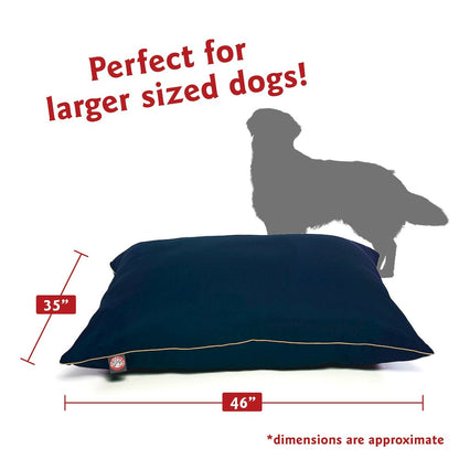 Majestic Pet Rectangle Large Dog Bed Washable 46 x 35 Solid Blue