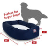 Majestic Pet 40 Inch Poly-Cotton Sherpa Calming Dog Bed Washable 40x29x9 Navy