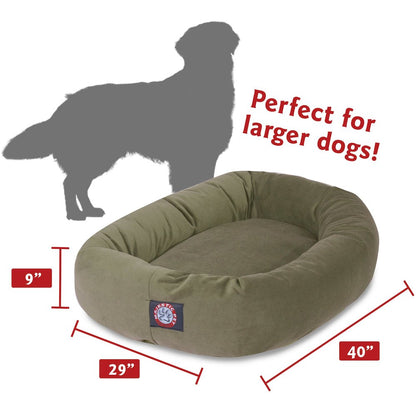 Majestic Pet 40 Inch Suede Calming Dog Bed Washable 40x29x9 (Inch) Sage