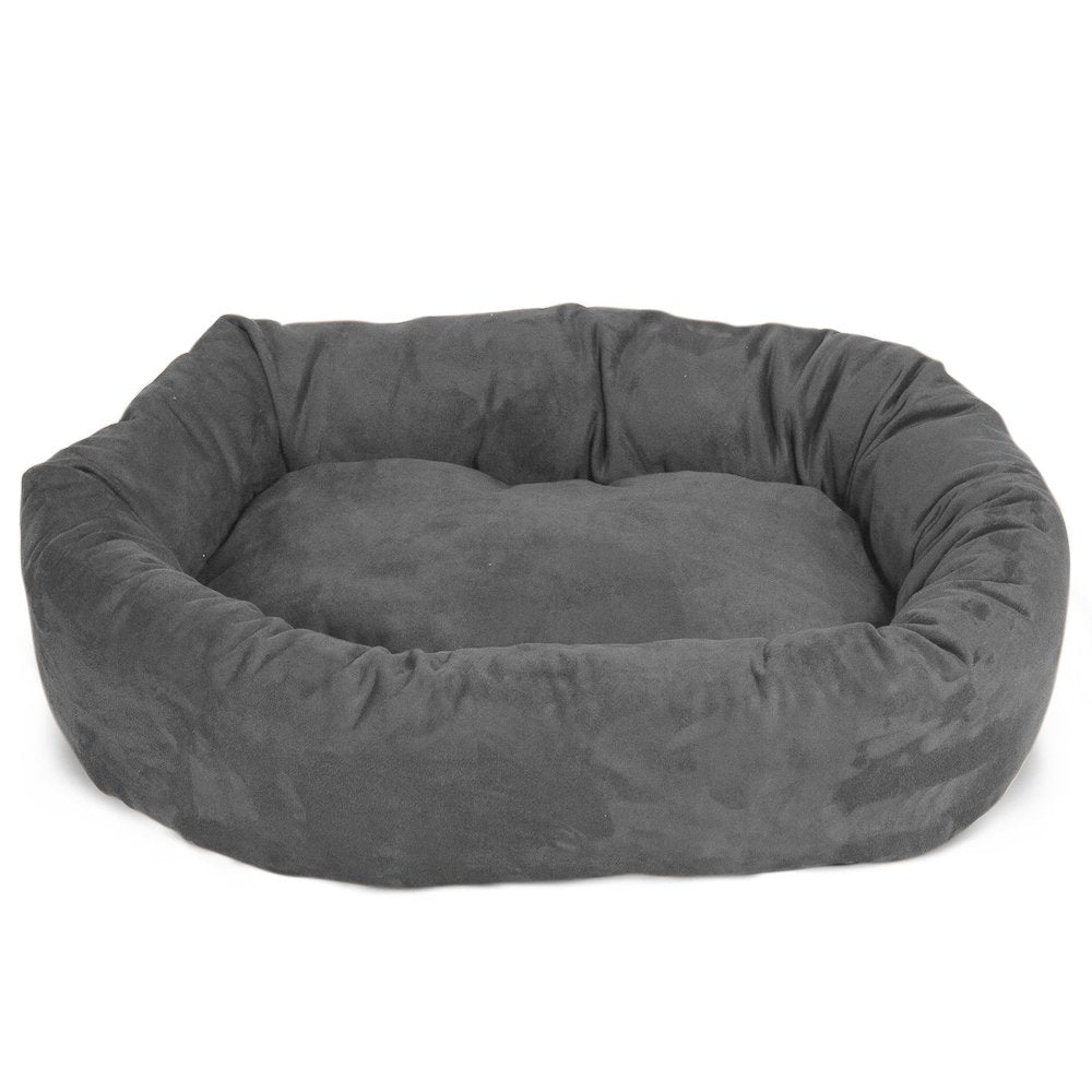 Majestic Pet 40 Inch Suede Calming Dog Bed Washable 40x29x9 (Inch) Gray