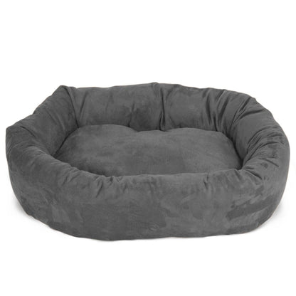 Majestic Pet 40 Inch Suede Calming Dog Bed Washable 40x29x9 (Inch) Gray