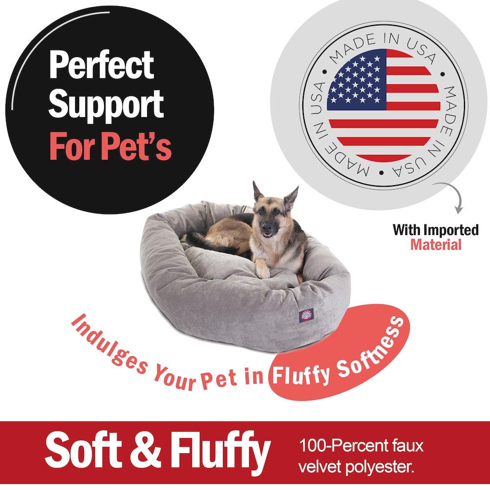 Majestic Pet 52 Inch Micro Velvet Calming Pet Bed Washable 52x35x11 Vintage