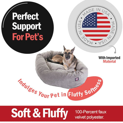 Majestic Pet 52 Inch Micro Velvet Calming Pet Bed Washable 52x35x11 Vintage