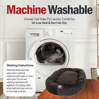 Majestic Pet 52 Inch Micro Velvet Calming Dog Bed Washable  52x35x11 Storm