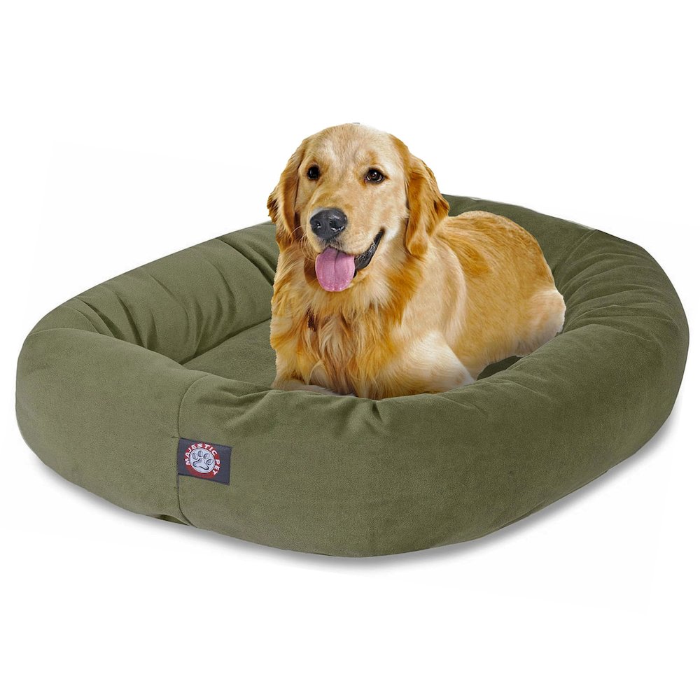 Majestic Pet 40 Inch Suede Calming Dog Bed Washable 40x29x9 (Inch) Sage