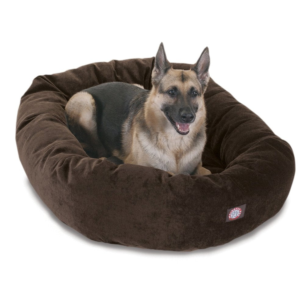 Majestic Pet 52 Inch Micro Velvet Calming Dog Bed Washable  52x35x11 Storm