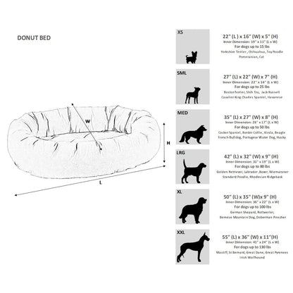 Donut Bed For Dogs in Cherry Bones Fabric Finish Size - XL