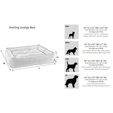 Sterling Lounge Bed For Dogs in Seagull Fabric Finish Size - SML