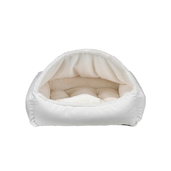 Canopy Bed For Dogs in Winter White Fabric Finish Size - SML
