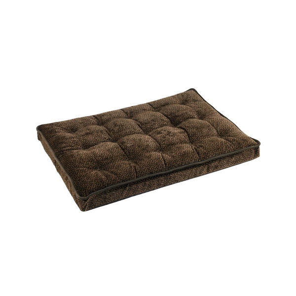 Luxury Crate Mattress For Dogs in Chocolate Bones  Fabric Finish Size - MED