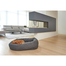 Donut Bed For Dogs in Taupe Herringbone Fabric Finish Size - SML