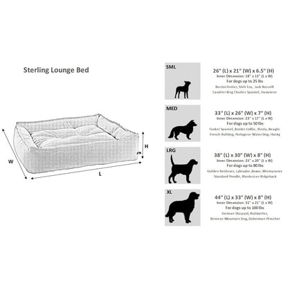 Sterling Lounge Bed For Dogs in River Fabric Finish Size - XL