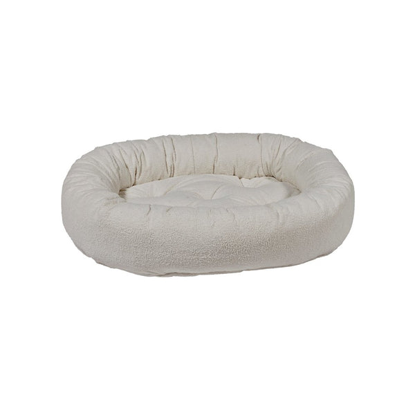 Donut Bed For Dogs in Vanilla Fabric Finish Size - MED