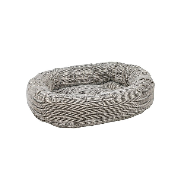 Donut Bed For Dogs in Herringbone  Fabric Finish Size - XXL