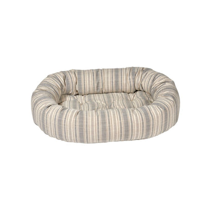 Donut Bed For Dogs in Harper Stripe Fabric Finish Size - XXL