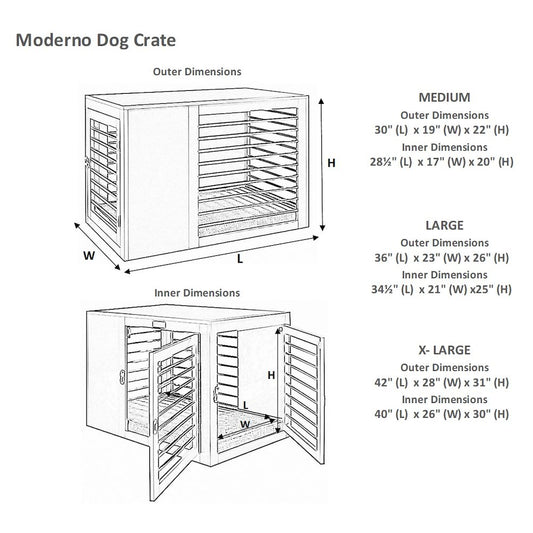 Moderno Crate Bed For Dogs in Grey Fabric Finish Size - XL