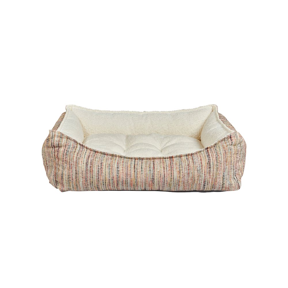 Scoop Bed For Dogs in Taupe Herringbone Fabric Finish Size - SML