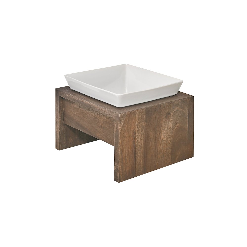 Artisan Wood Feeder - Single in Walnut Fabric Finish Size - XS