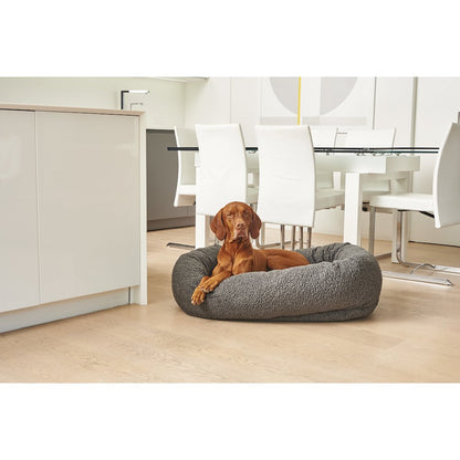 Donut Bed For Dogs in Cherry Bones Fabric Finish Size - MED