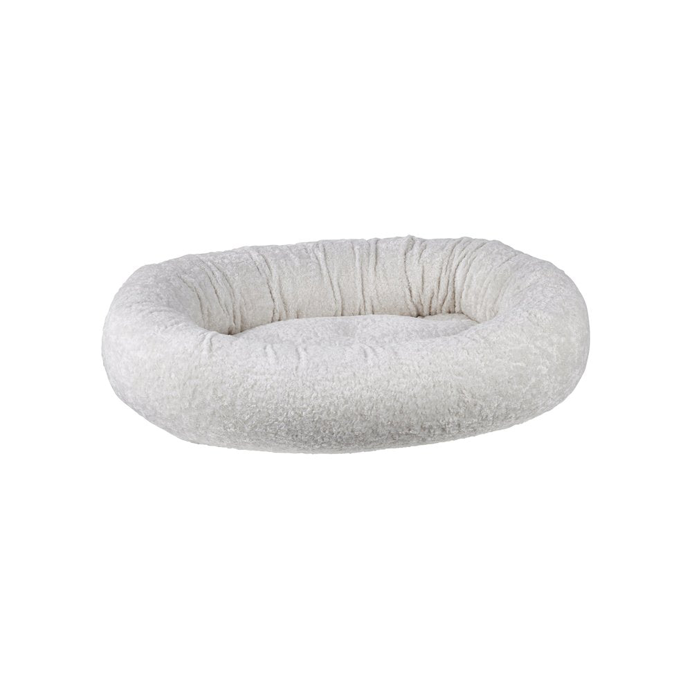 Donut Bed For Dogs in Ivory Sheepskin Fabric Finish Size - SML