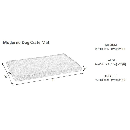 Moderno & Fresco Crate Mat For Dogs in Bark Fabric Finish Size - XL