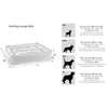 Sterling Lounge Bed For Dogs in Haze Fabric Finish Size - XL