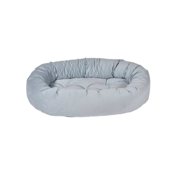 Donut Bed For Dogs in Powder Blue Fabric Finish Size - MED