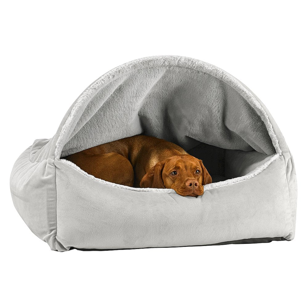 Canopy Bed For Dogs in Winter White Fabric Finish Size - XL