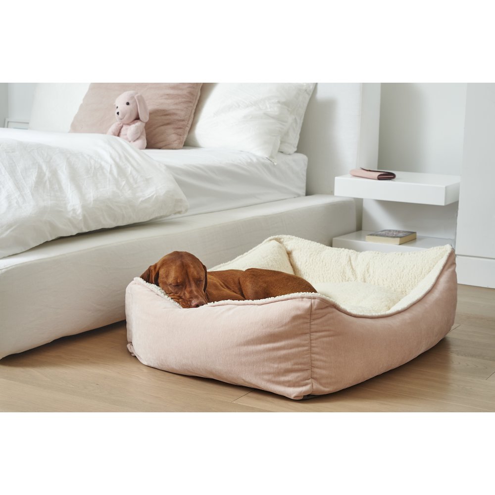 Scoop Bed For Dogs in Pumice Fabric Finish Size - MED
