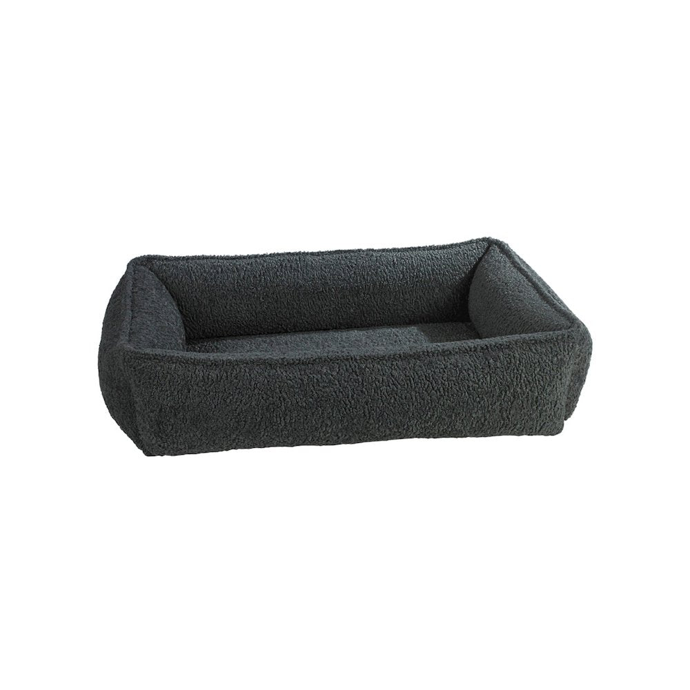 Urban Lounger Bed For Dogs in Grey Sheepskin Fabric Finish Size - MED