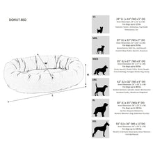 Donut Bed For Dogs in Taupe Herringbone Fabric Finish Size - MED