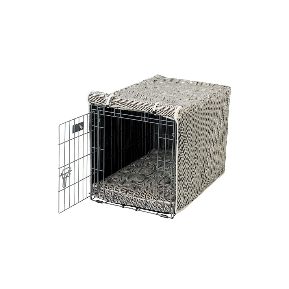 Crate Cover Bed For Dogs in Herringbone  Fabric Finish Size - XXL