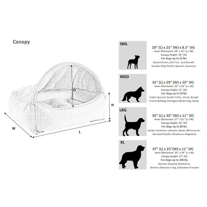 Canopy Bed For Dogs in Winter White Fabric Finish Size - XL