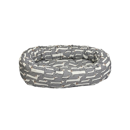 Donut Bed For Dogs in Dashing Dogs Fabric Finish Size - MED