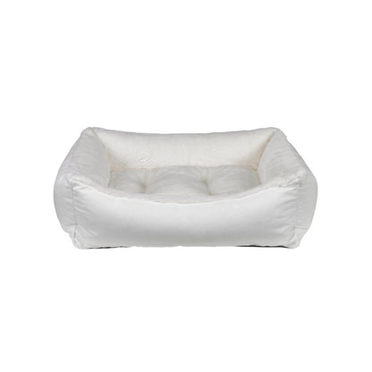 Scoop Bed For Dogs in Winter White Fabric Finish Size - MED