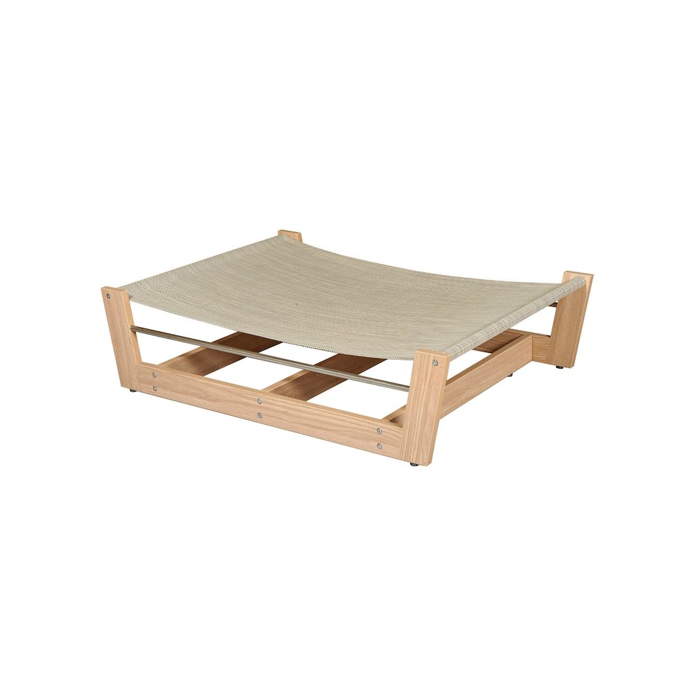 Yugen Pet Lounger Bed For Dogs in White Oak Fabric Finish Size - LRG