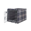 Crate Cover Bed For Dogs in Greystone Tartan Fabric Finish Size - MED