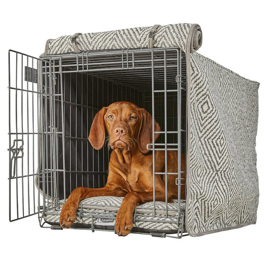 Crate Cover Bed For Dogs in Greystone Tartan Fabric Finish Size - XXL