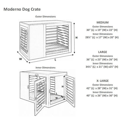 Moderno Crate Bed For Dogs in Grey Fabric Finish Size - MED