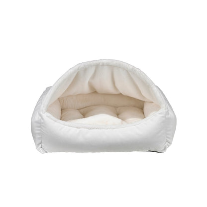Canopy Bed For Dogs in Winter White Fabric Finish Size - XL