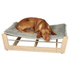 Yugen Pet Lounger Bed For Dogs in White Oak Fabric Finish Size - LRG